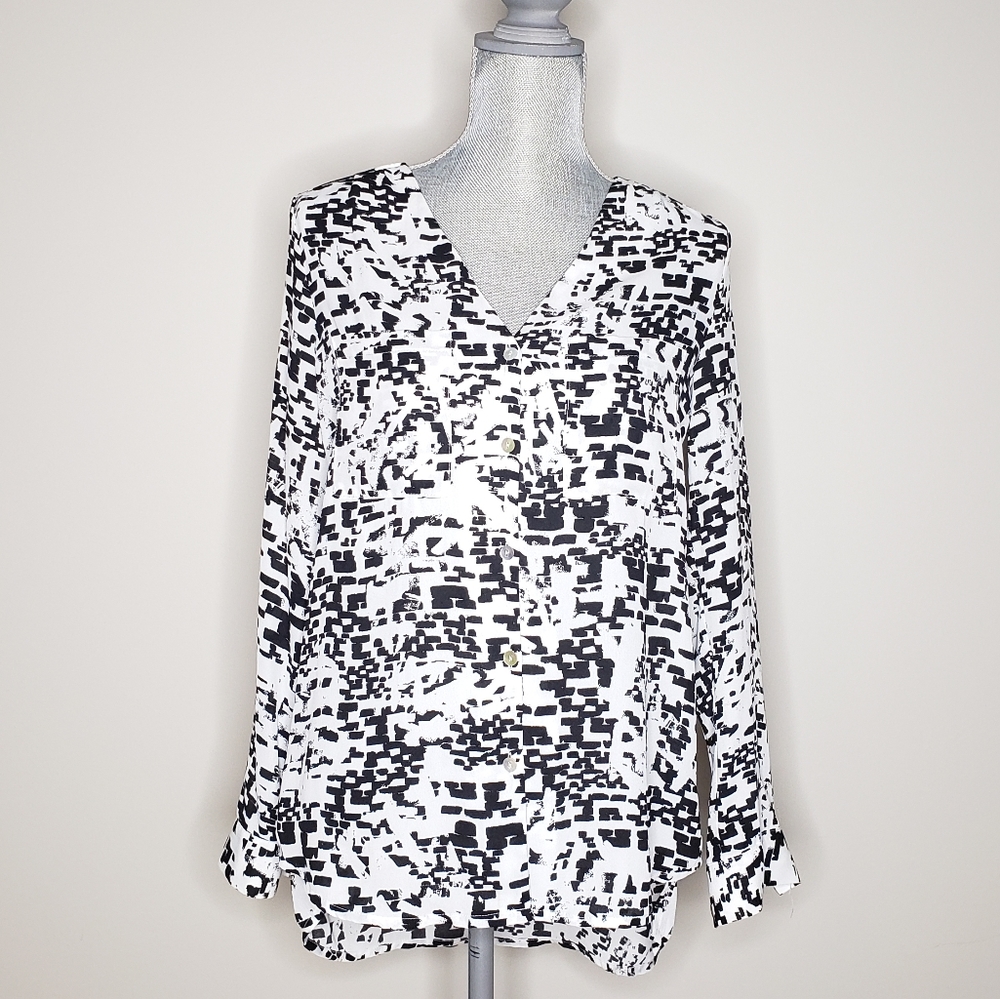 COTTON ON black & white abstract tunic